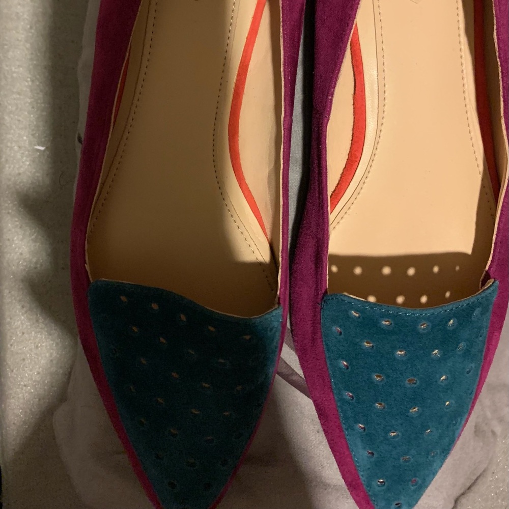 Brian Atwood Multi Color Pointed Flats Size 9